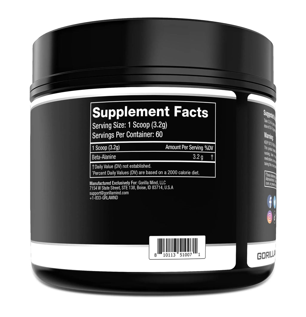 Gorilla Mode Beta-Alanine – Carnosine Precursor/Enhanced Muscular Endurance Gorilla Mind Au supplements