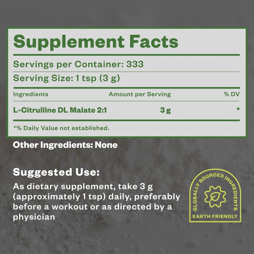 Purisure Citrulline Malate 2:1 Powder, 1 kg, Citrulline Supplement and Citrulline Nitrate Purisure Au supplements