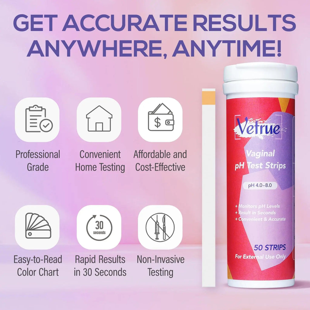 Vaginal pH Test Strips for Women, Convenient Testing Solution for Assessing and Maintaining vetrue Au supplements