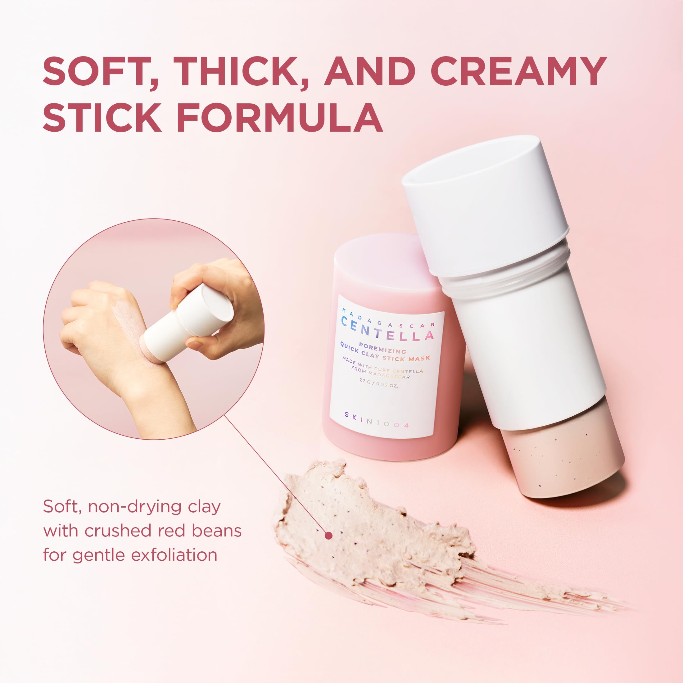 SKIN1004 Poremizing Quick Clay Stick Mask, Face Mask Skincare for Pore Minimizing, Facial Clay Mask with Centella, Pore Minimizer for Sebum Control
