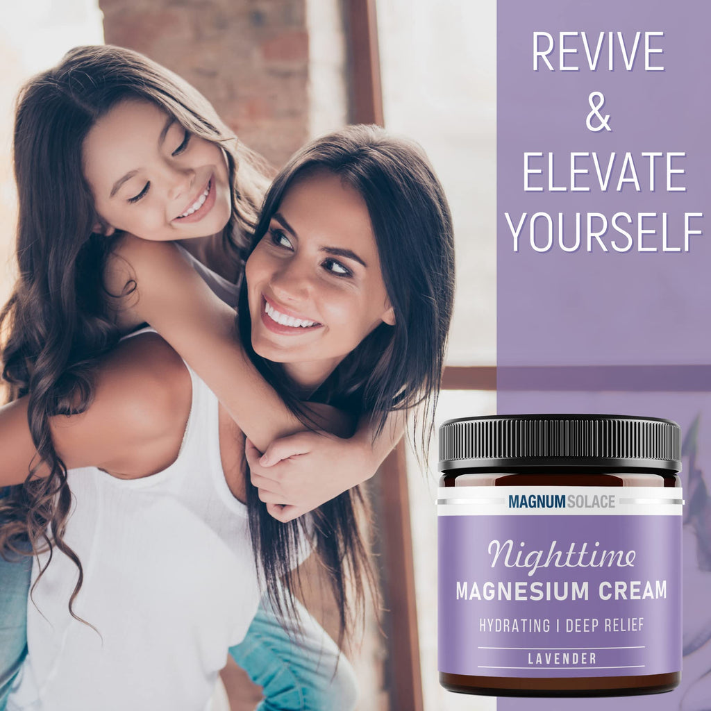 Magnum Solace Magnesium Lotion – Nighttime Magnesium Cream – Apply to Legs, Arms or Chest - Topical Magnesium Chloride – USA Made and Safe for Kids (Lavender) Magnum Solace Au supplements