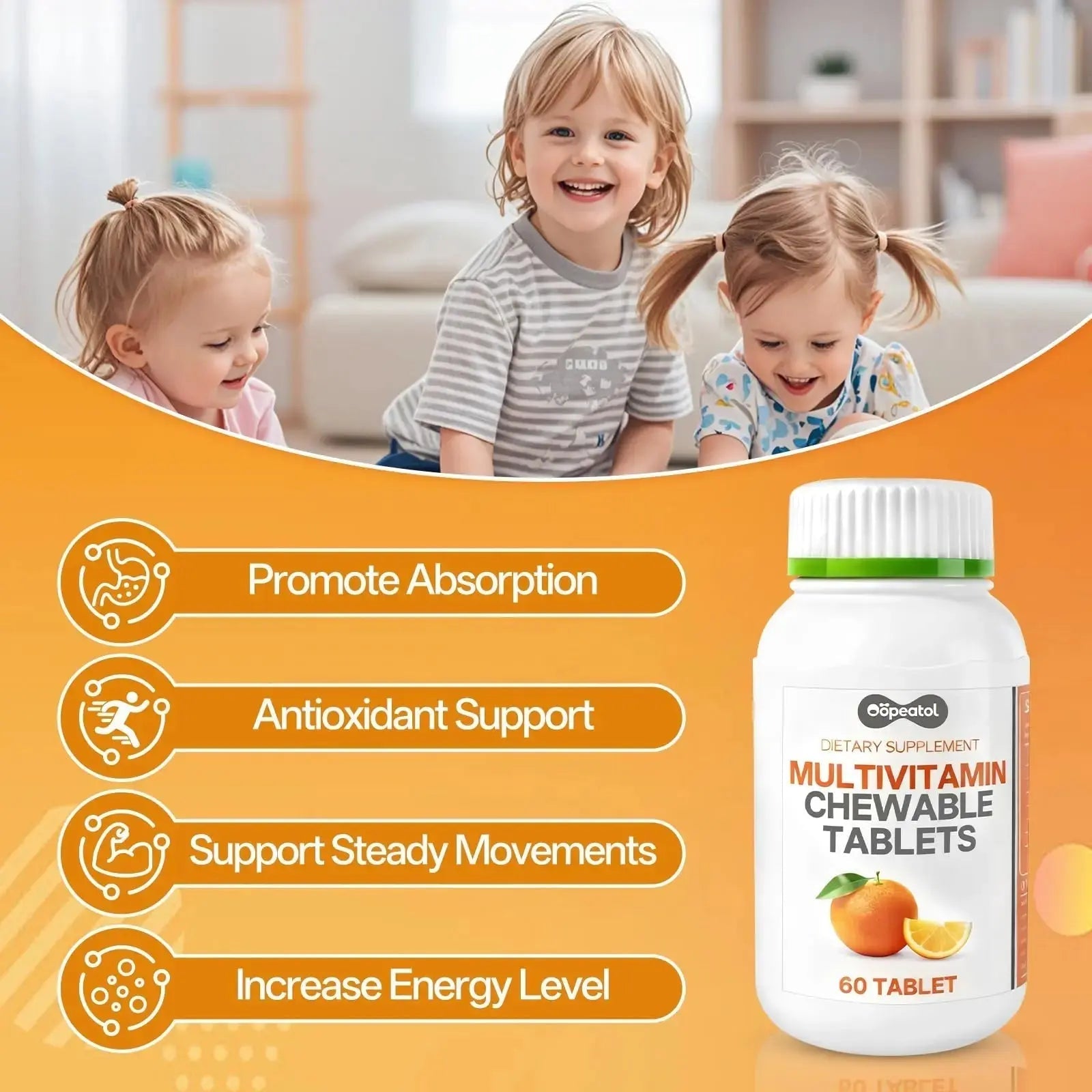 Oopeatol Multivitamin for Adults with Vitamin C, D3 & B Vitamins | Daily Increase Body Protection, Energy & Bone and Joint Equilibrium and Health | Oopeatol Au supplements