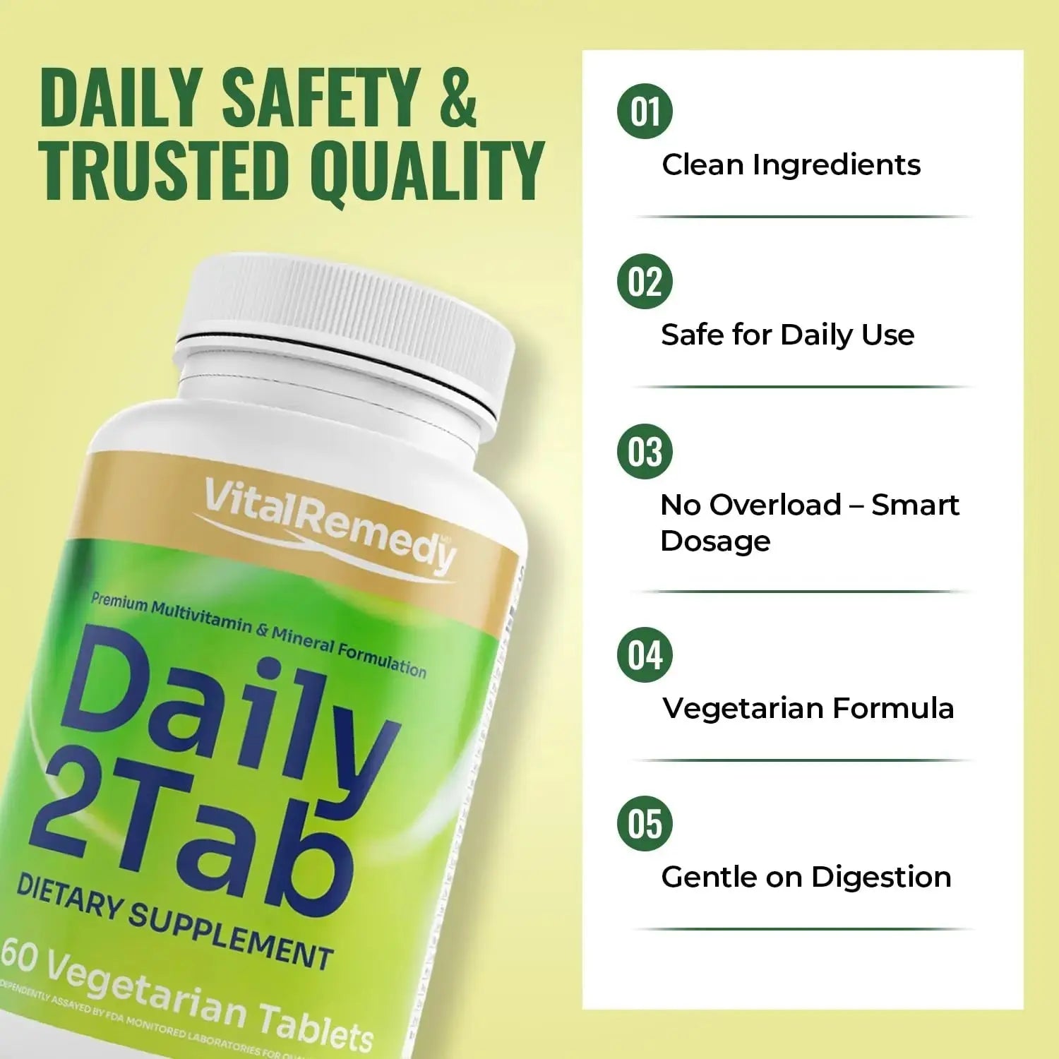 VitalRemedyMD Daily2Tab - All You Need Multivitamin Plus Multimineral Formula. 26 Essential Nutrients for Women and Men, 60 Tablets VitalRemedyMD Au supplements