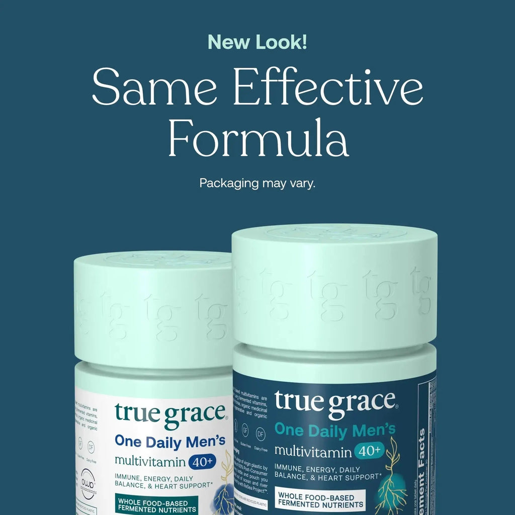 True Grace Men's 40+ One Daily Multivitamin Fermented Minerals, Organic Adaptogens & Mushrooms Whole Body Balance Immune True Grace Au supplements