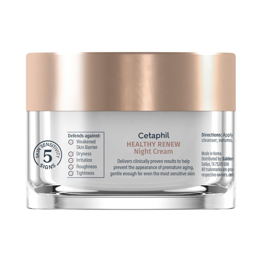 Cetaphil Healthy Renew Skin Tightening Night Cream 1.7 Oz, Wrinkle Repair Cream for Face with Peptides