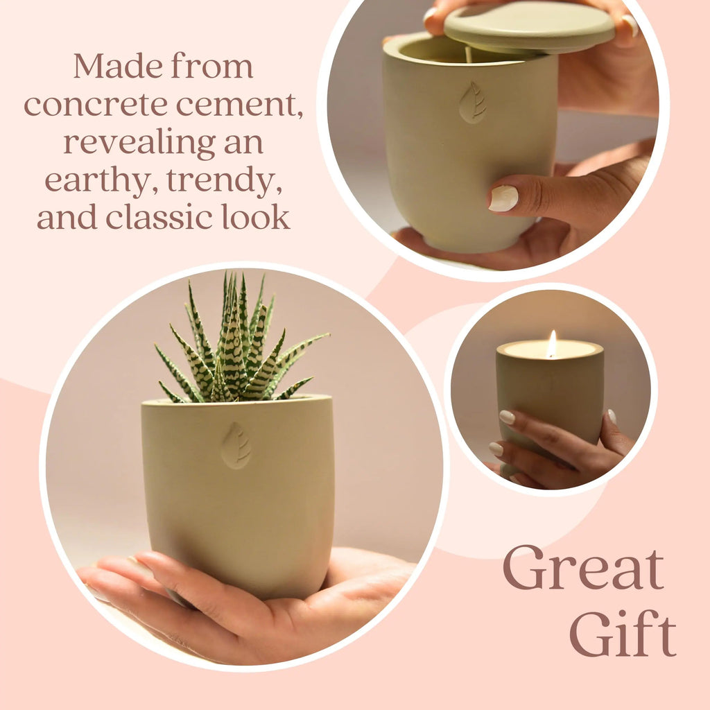 CandlePlanter Concrete Cement Candle Planter - Candles for Home Scented, Soy Candles CANDLEPLANTER Au supplements