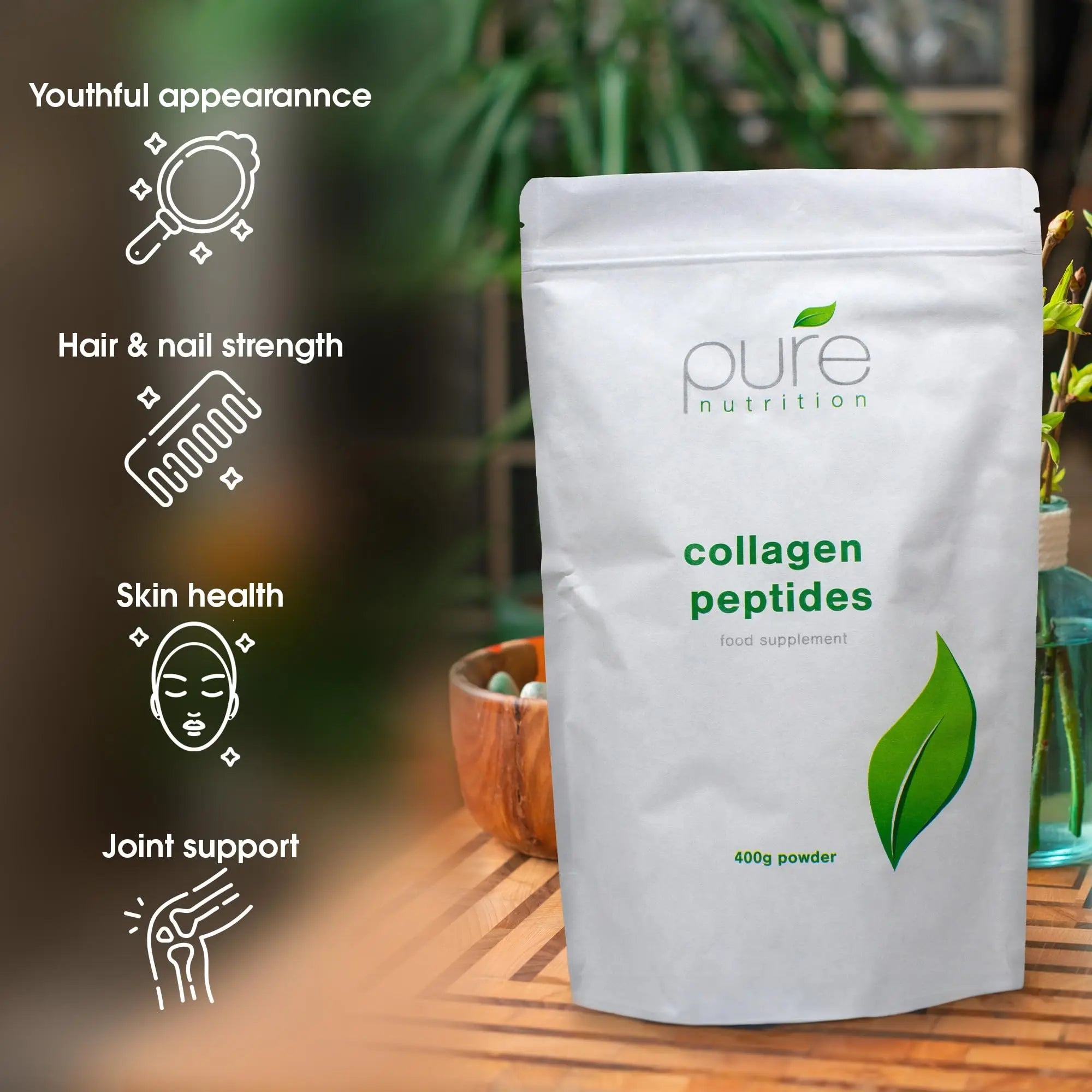 Pure Collagen Powder, Bovine Collagen Peptides Powder by Pure 400g Pure Au supplements