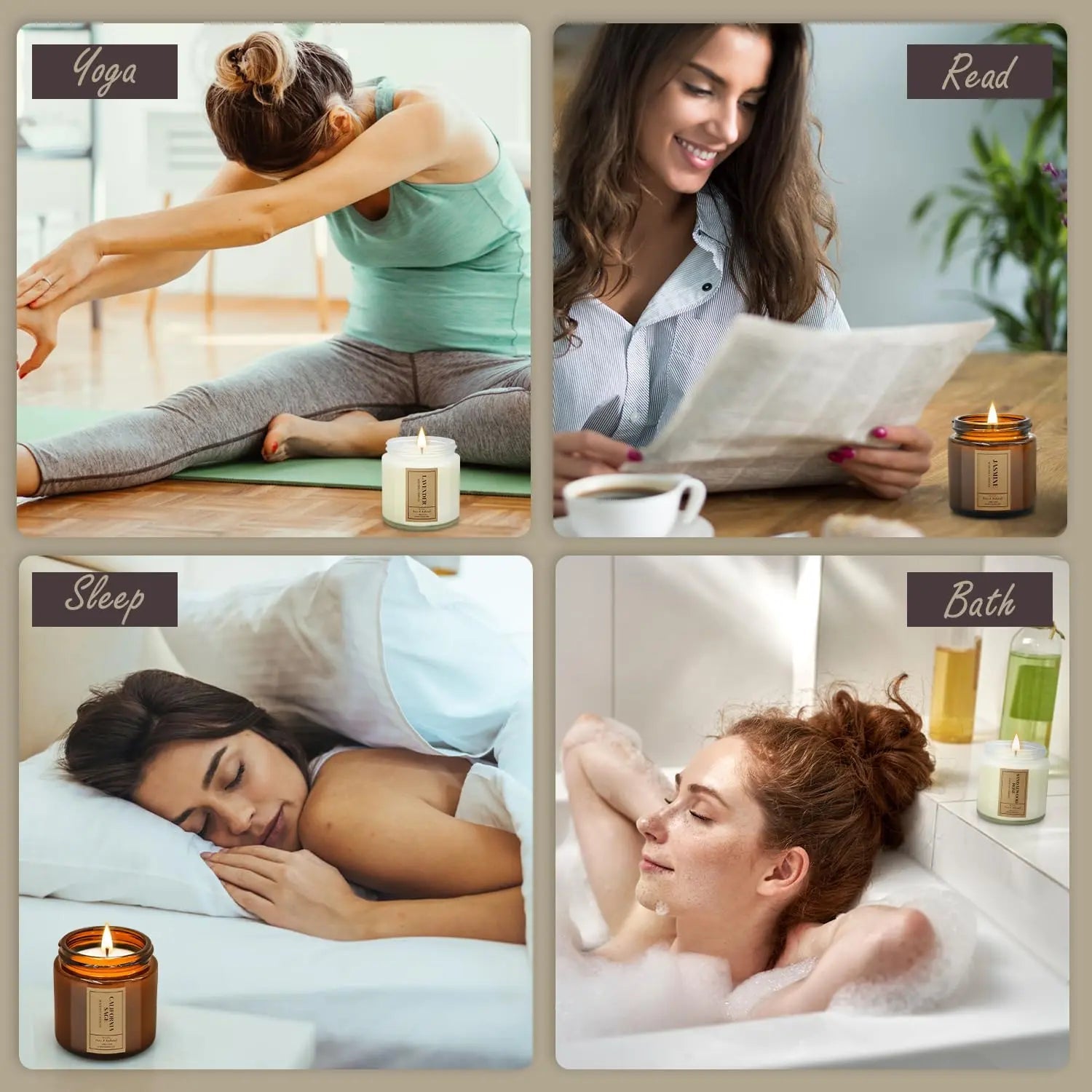 Aromatherapy Candles for Home Scented, 4 Pack Lavender Candles Gifts Set for Women FOMICO Au supplements