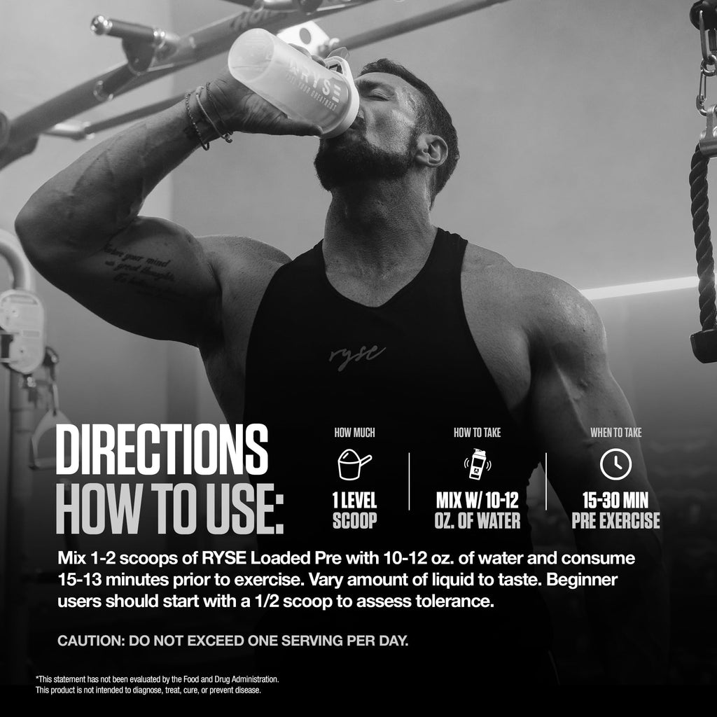 RYSE Loaded Pre Workout Powder - Strawberry Squeeze - Daily Pre-Workout for Men & Women with 390mg Caffeine, Beta Alanine, and Citrulline for Pump