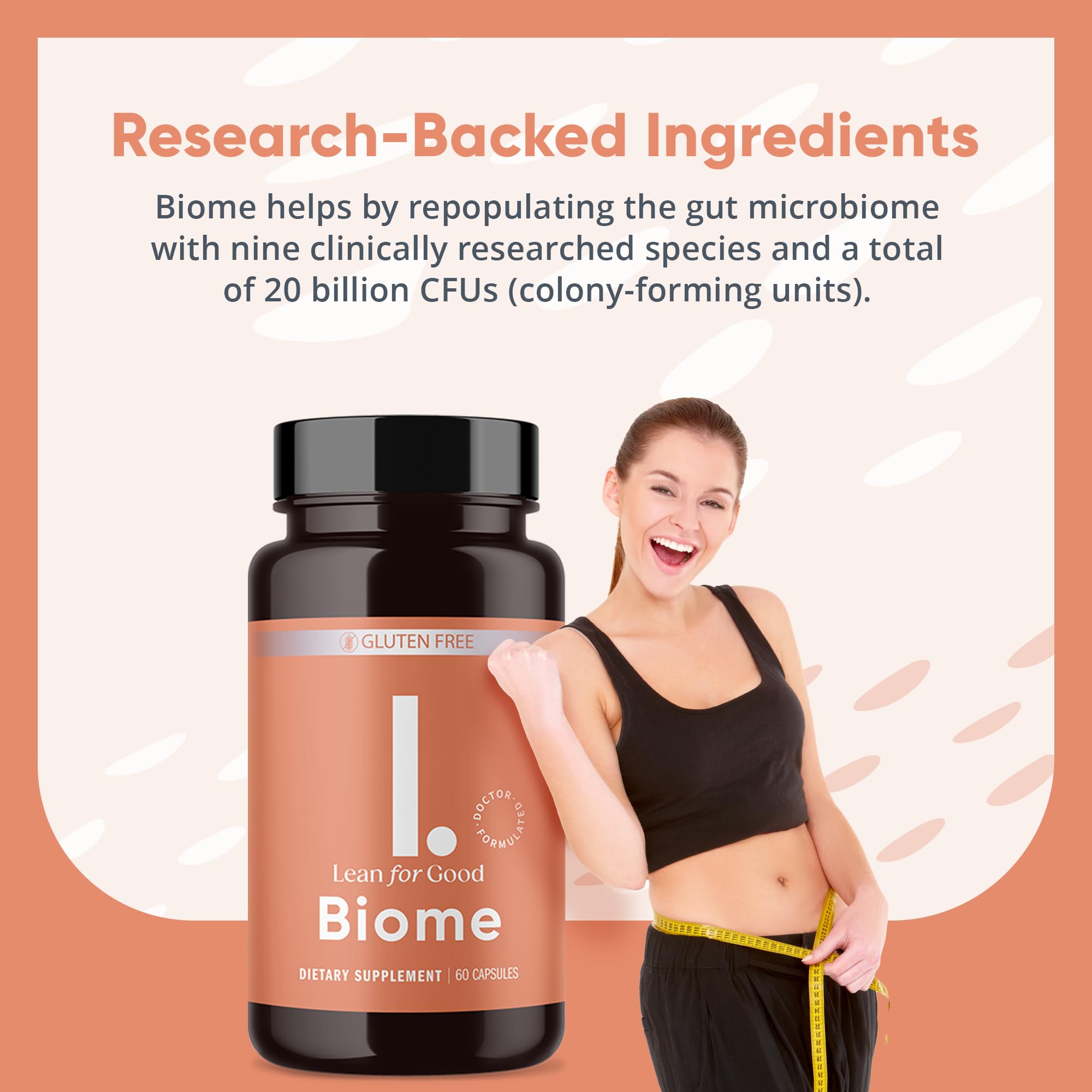 LEANFORGOOD Biome, 9-Strain Probiotic Formula, Supports a Balanced Gut Microbiome, Powerful Gut Probiotics