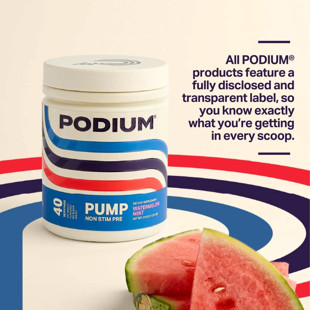 Podium Nutriton, Pump, Stimulant Free Pre-Workout, 40 Servings (Watermelon Mint) Podium Nutrition Au supplements