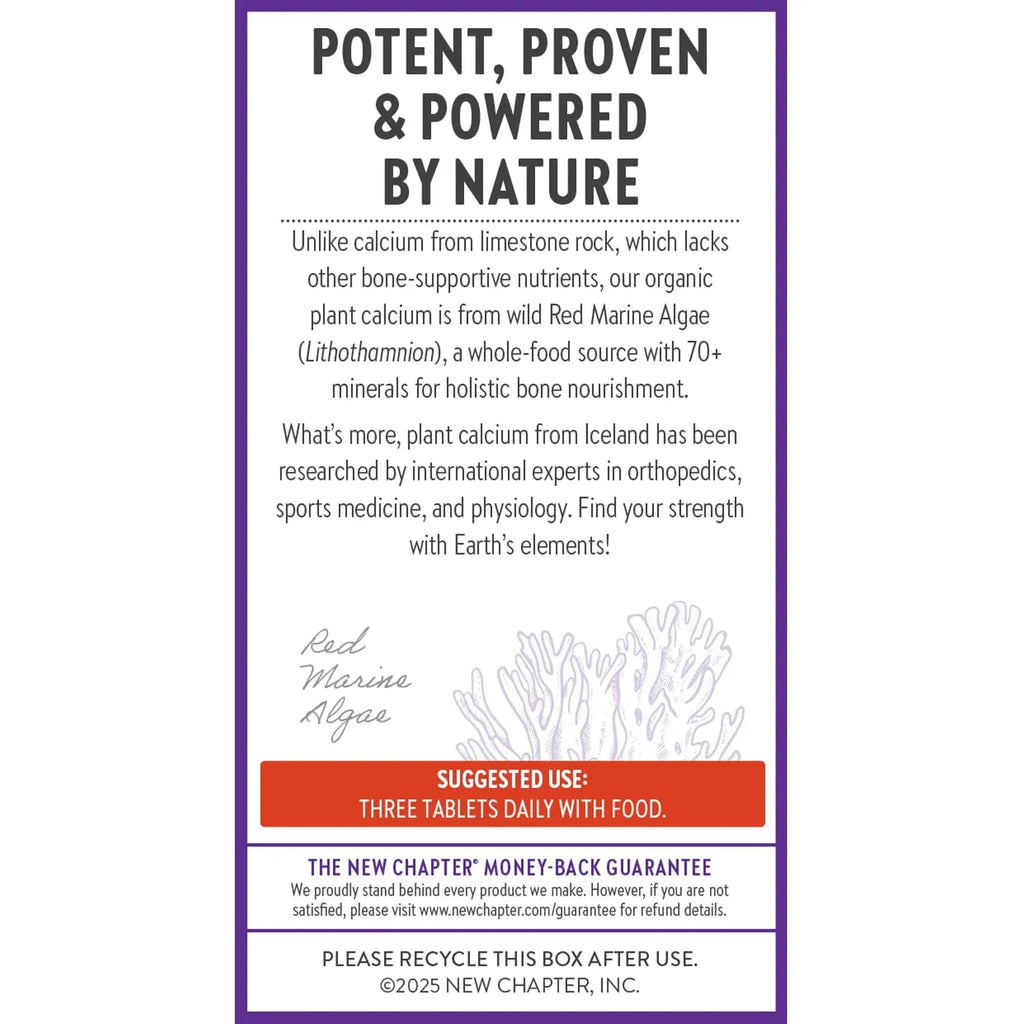 New Chapter Calcium Supplement - Bone Strength Plant-Based USDA Organic Calcium with Magnesium, Vitamin D3+K2, for Bone Health & Joint Mobility, Heart Support New Chapter Au supplements