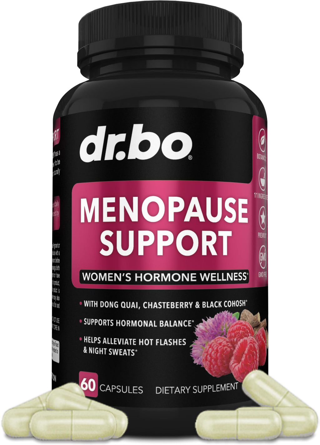 Menopause Supplements for Women Support Pills - Natural Menopause Relief for Hot Flashes, Night Sweats & Mood Swings with Dong Quai, Chasteberry & Black Cohosh - Hormone Balance for Women Supplement DR. BO Au supplements