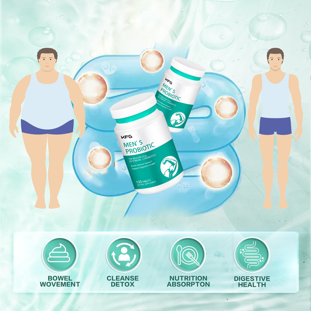 KFG Probiotic Supplement 100 Billion CFU, 20 Strains, 2 Prebiotics and Digestive Enzymes, Supports Digestion, Immune Support, Gut Health and Metabolism, Non-GMO,