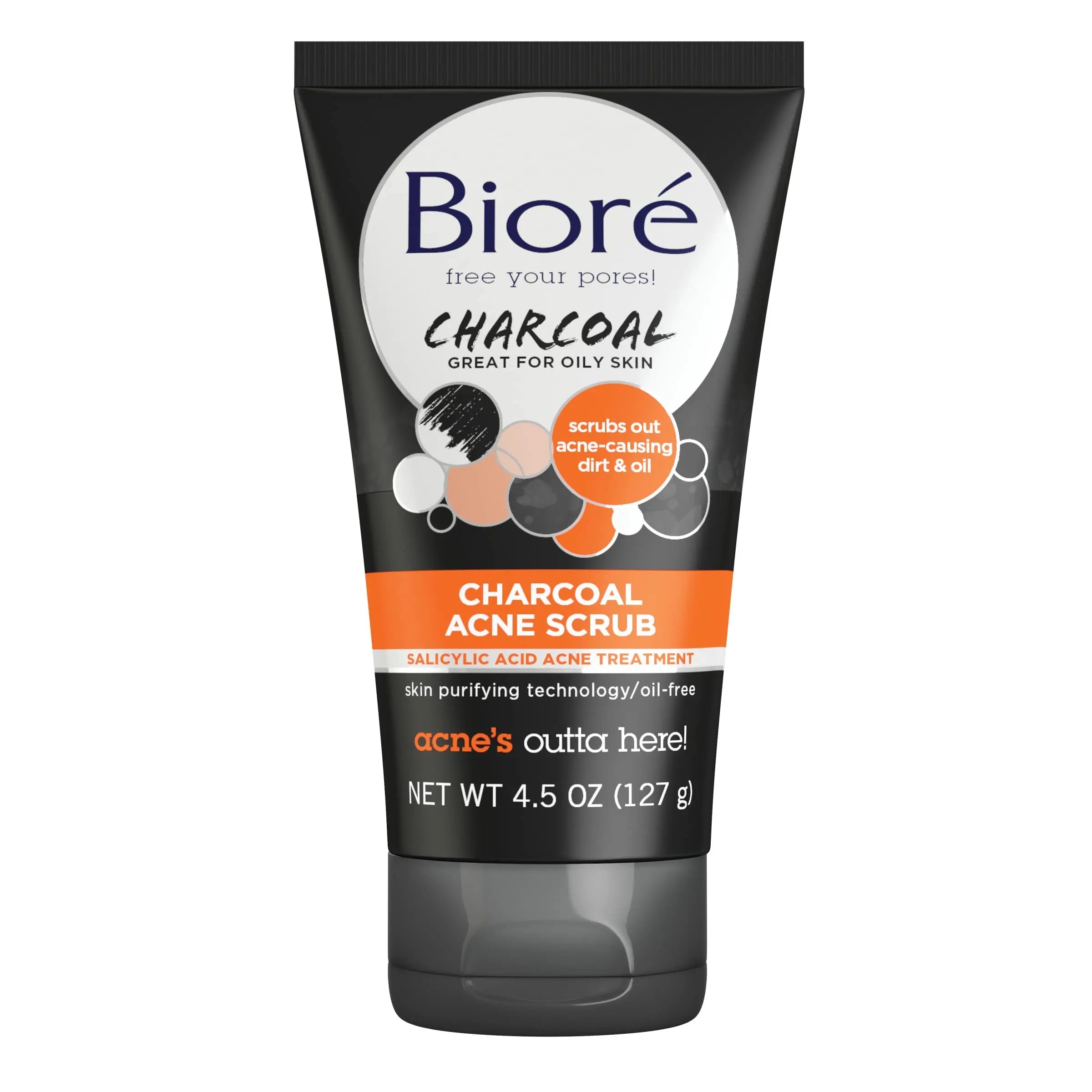 Bioré Charcoal Acne Face Scrub, with 1% Salicylic Acid and Natural Charcoal, Helps Prevent Biore Au supplements