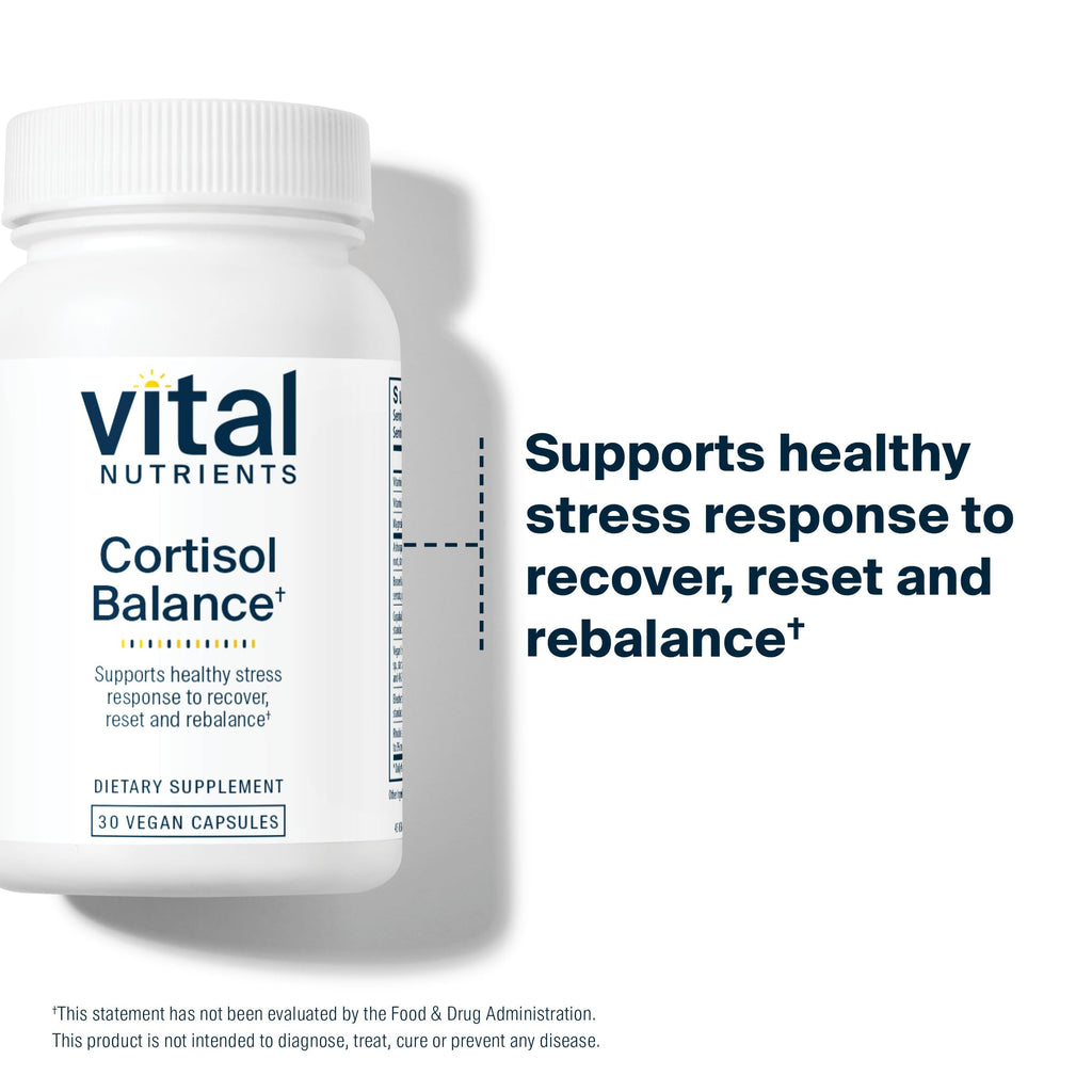 Vital Nutrients Cortisol Balance - Vegan Stress Relief Supplement - Cortisol Manager Supports Energy & Stress Levels - Ashwagandha & Magnesium for Relaxation - Gluten, Dairy, Soy Free - 30 Capsules Vital Nutrients Au supplements