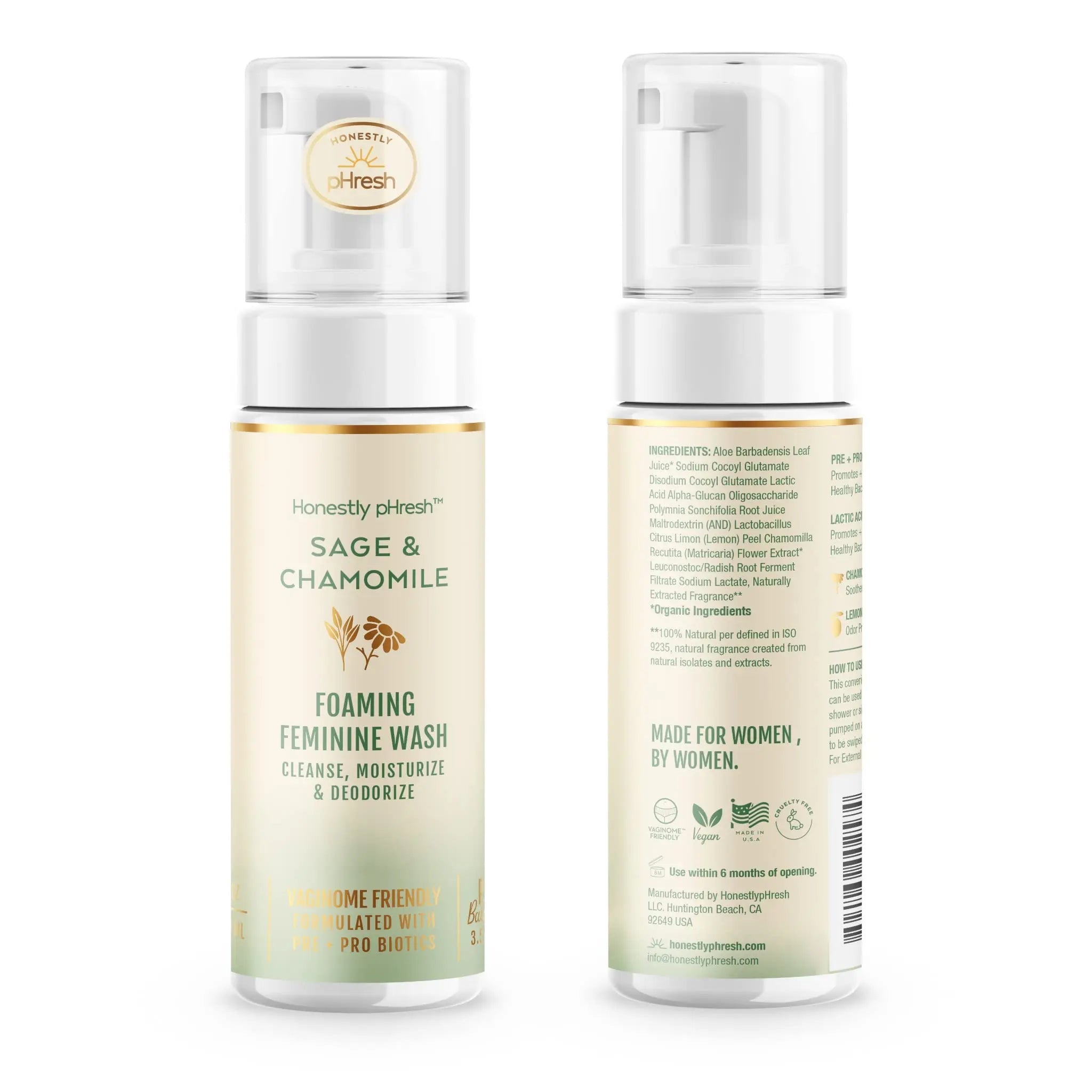 Honestly pHresh Natural Prebiotic & Probiotic Foaming Feminine Wash, pH Balanced with Essential Minerals Honestly pHresh Au supplements
