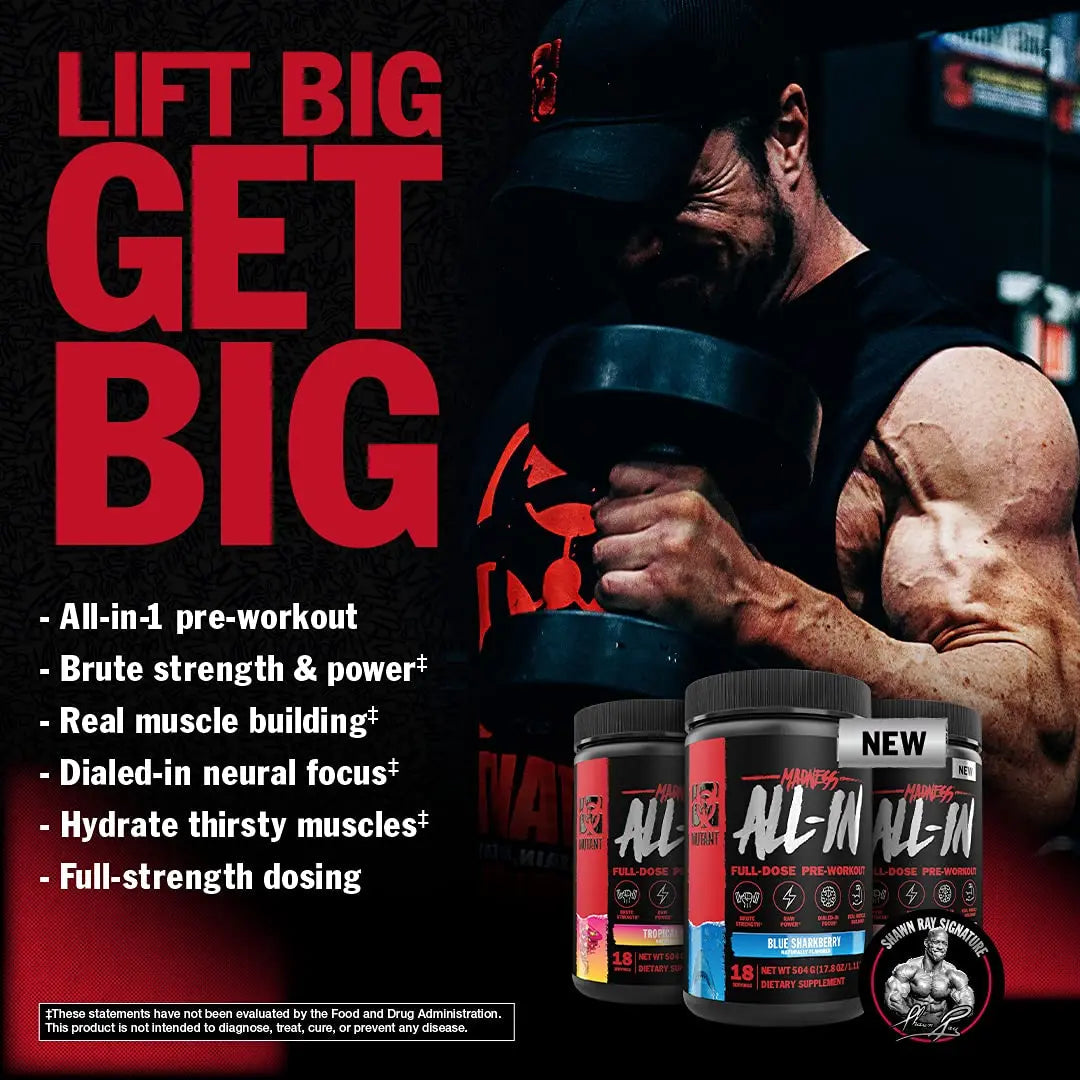 Mutant Madness All-in | Full Dosed Pre-Workout - Tropical Cyclone - 18 Serving - 504 g Mutant Au supplements