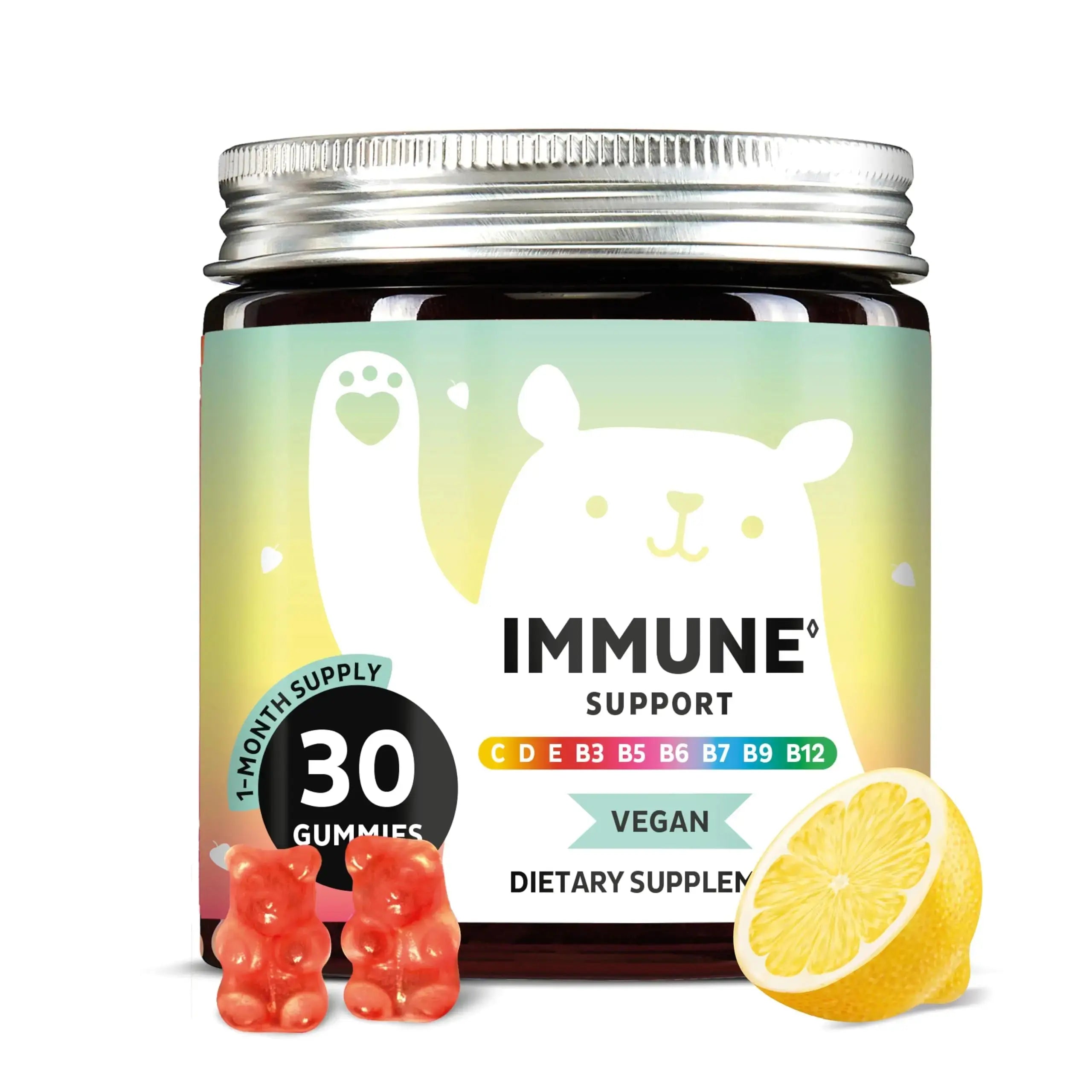 Bears with Benefits Immune Support Gummies – Vitamin C, D, B6 & B12 – Daily Immune Boost – Vegan, Naturally Flavored (30 Gummies) Bears with Benefits Au supplements