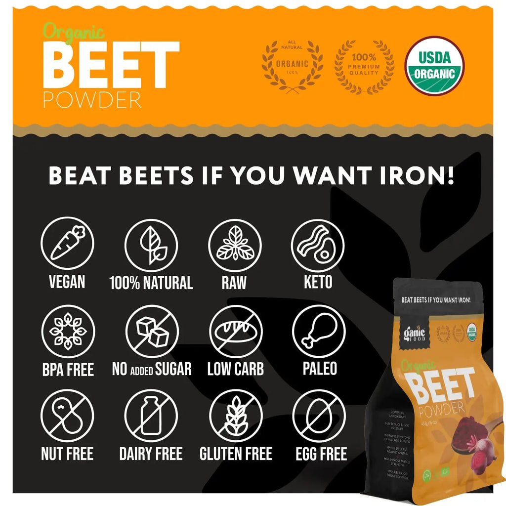 Ganic Food Organic Beetroot Powder, 16 Ounces Ganic Food Au supplements
