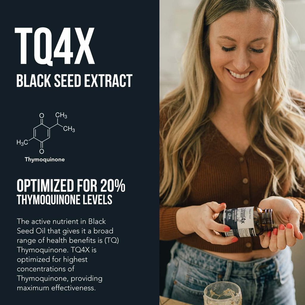 20% Thymoquinone Black Seed Extract Capsules - TQ-Advanced 4X®: Potent Thymoquinone Concentration Available - 60:1 Concentrate from Nigella Sativa