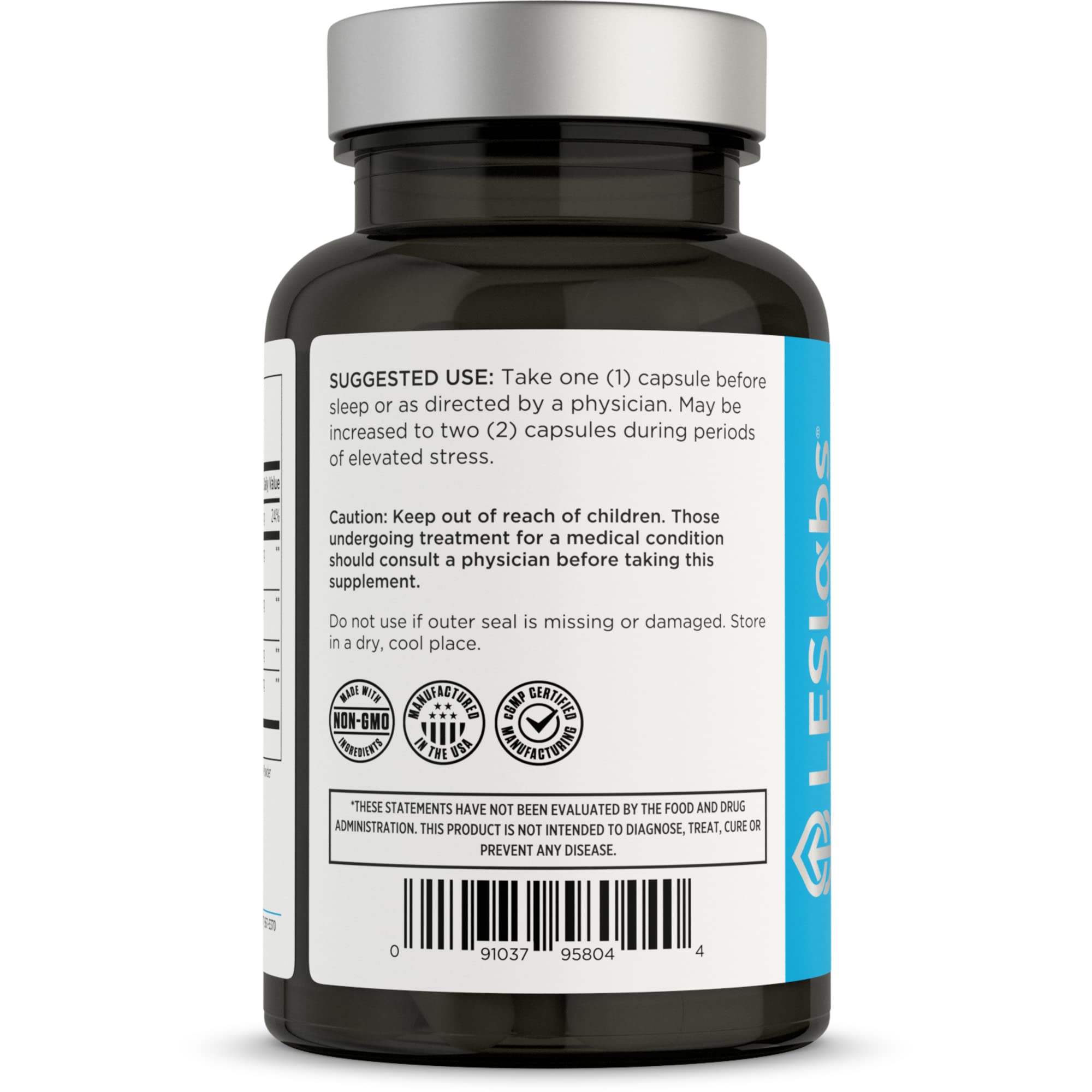 LES Labs Cortisol Health – Stress Relief, Balanced Cortisol Response, Relaxation & Deep Sleep – Phosphatidylserine, Magnesium, Magnolia Bark, Rhodiola Rosea & Ashwagandha – Non-GMO – 60 Capsules LES Labs Au supplements