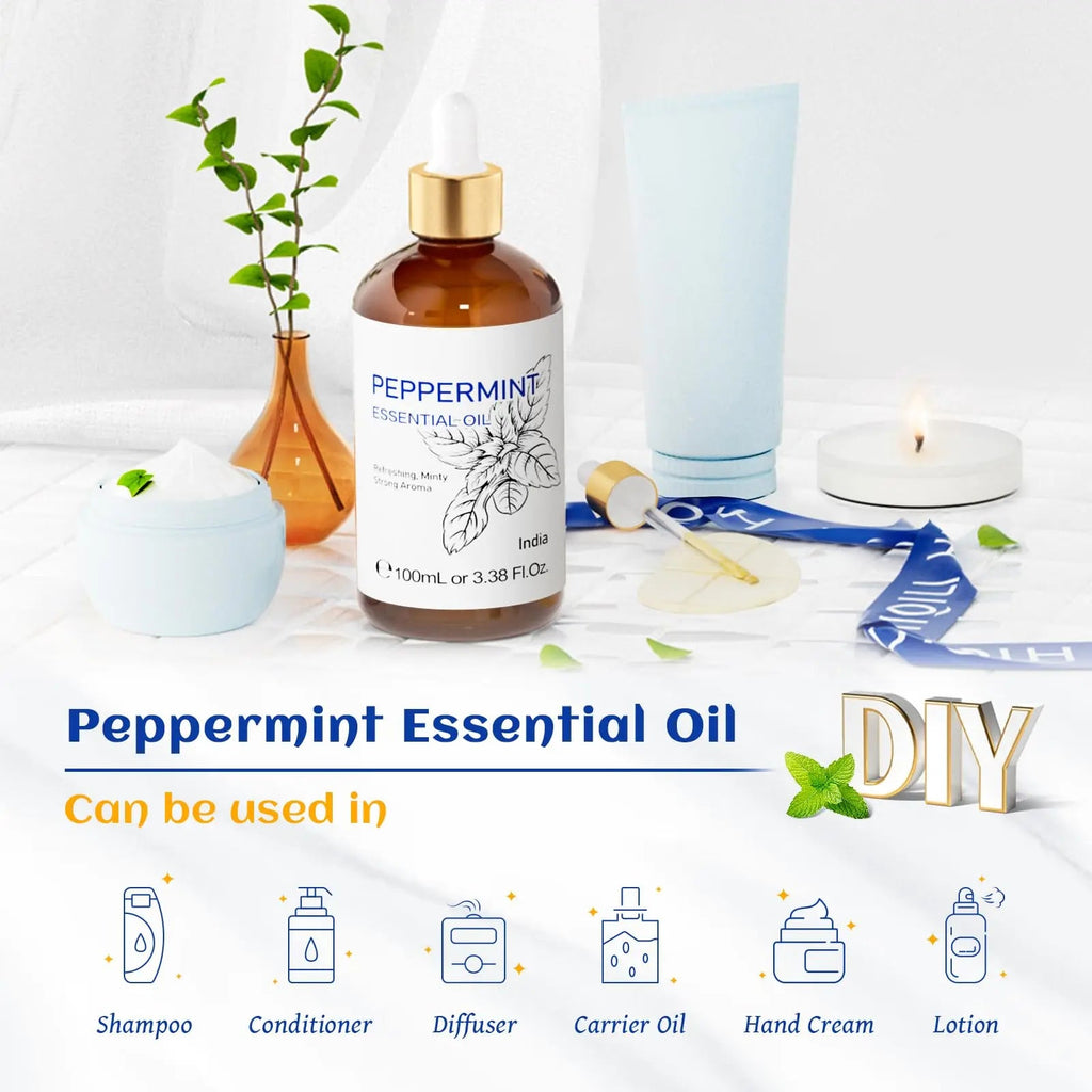 HIQILI Peppermint Essential Oil, 100% Pure Natural for Diffuser, Hair, Massage, Add to Spray HIQILI Au supplements