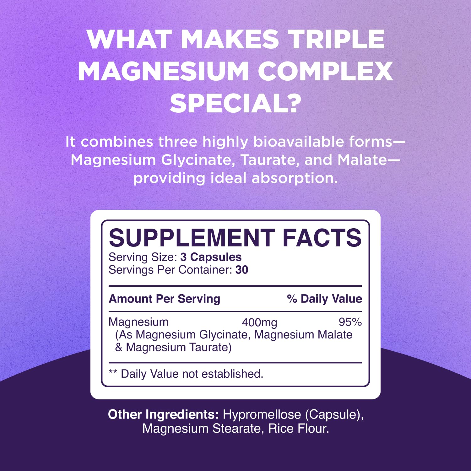 Highly Potent Magnesium Complex Capsules - Triple Magnesium Blend with Taurate Glycinate and Malate - 400mg Supplement Supports Relaxation & Overall Wellness Non-GMO Vegan - 90 Count Phytoral Au supplements