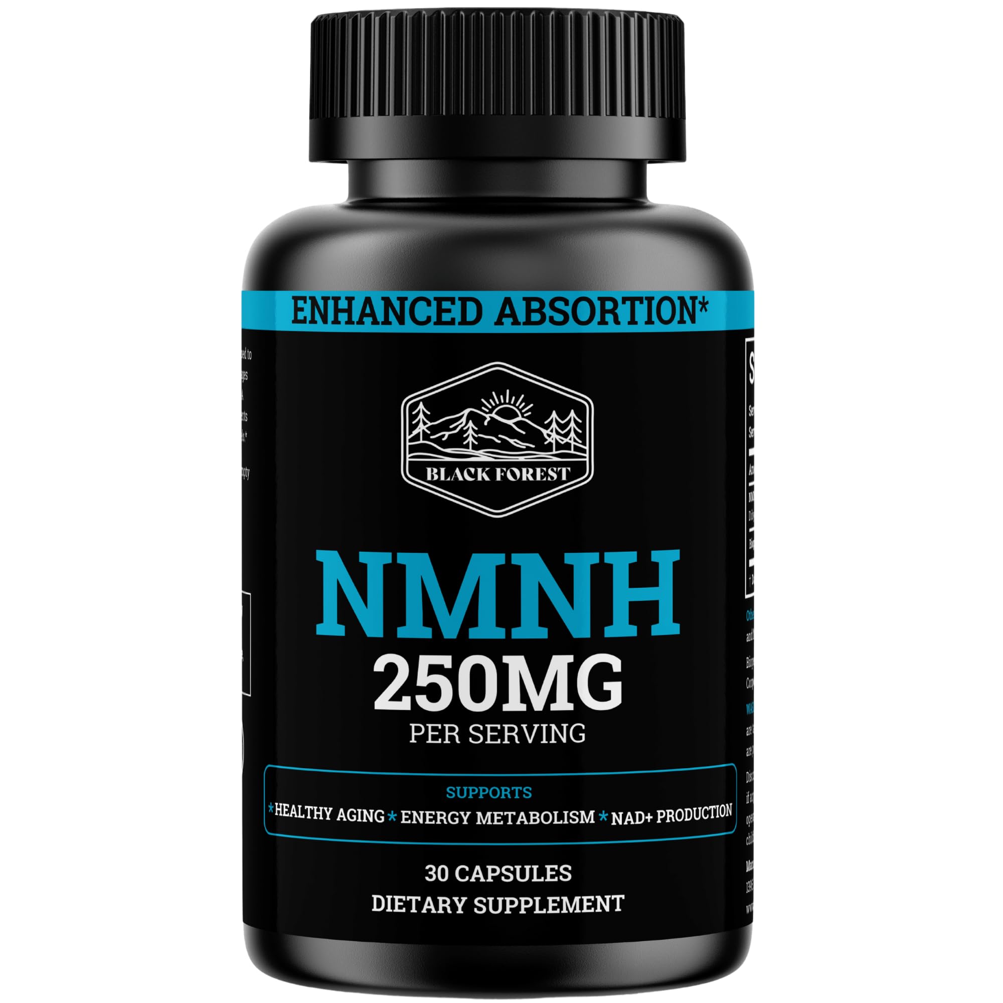 NMNH Supplement 250MG Pure Dihydro-Nicotinamide Mononucleotide (NMN Supplement Alternative with Bioperine® For 3X The Bioavailability) NAD Supplement to Boost NAD+ Levels For Anti-Aging & Energy Black Forest Au supplements