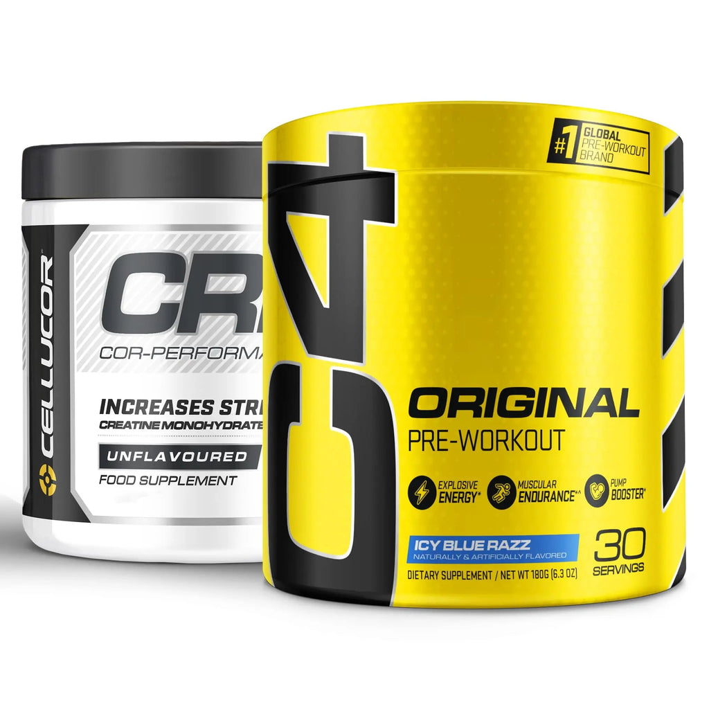 Cellucor Pre Workout & Creatine Bundle, C4 Original Pre Workout Powder, Icy Blue Razz Cellucor Au supplements