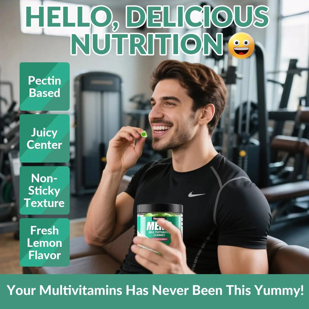 2 Pack Mens Multivitamins Gummies- Methylated Multivitamin for Men with Coq 10, Vegan Omega 3, Vitamins A C E D3 K2 B6 B12 B1 B2 Vigorintha Au supplements