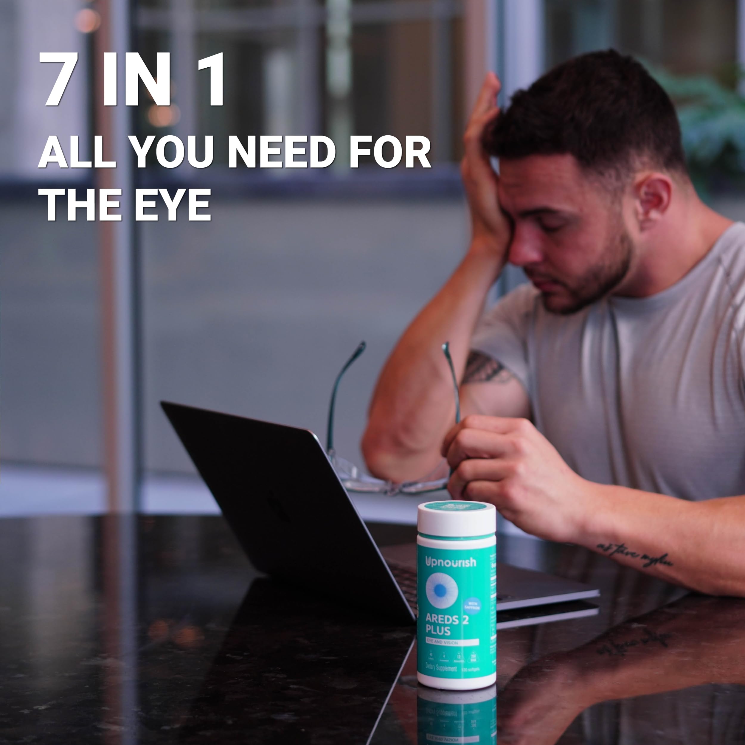 UpNourish AREDS 2 Plus Eye Vitamin Supplement, AREDS 2 Zinc Free Formula with Lutein, Zeaxanthin, Saffron, Astaxanthin & DHA - 120 softgels UpNourish Au supplements