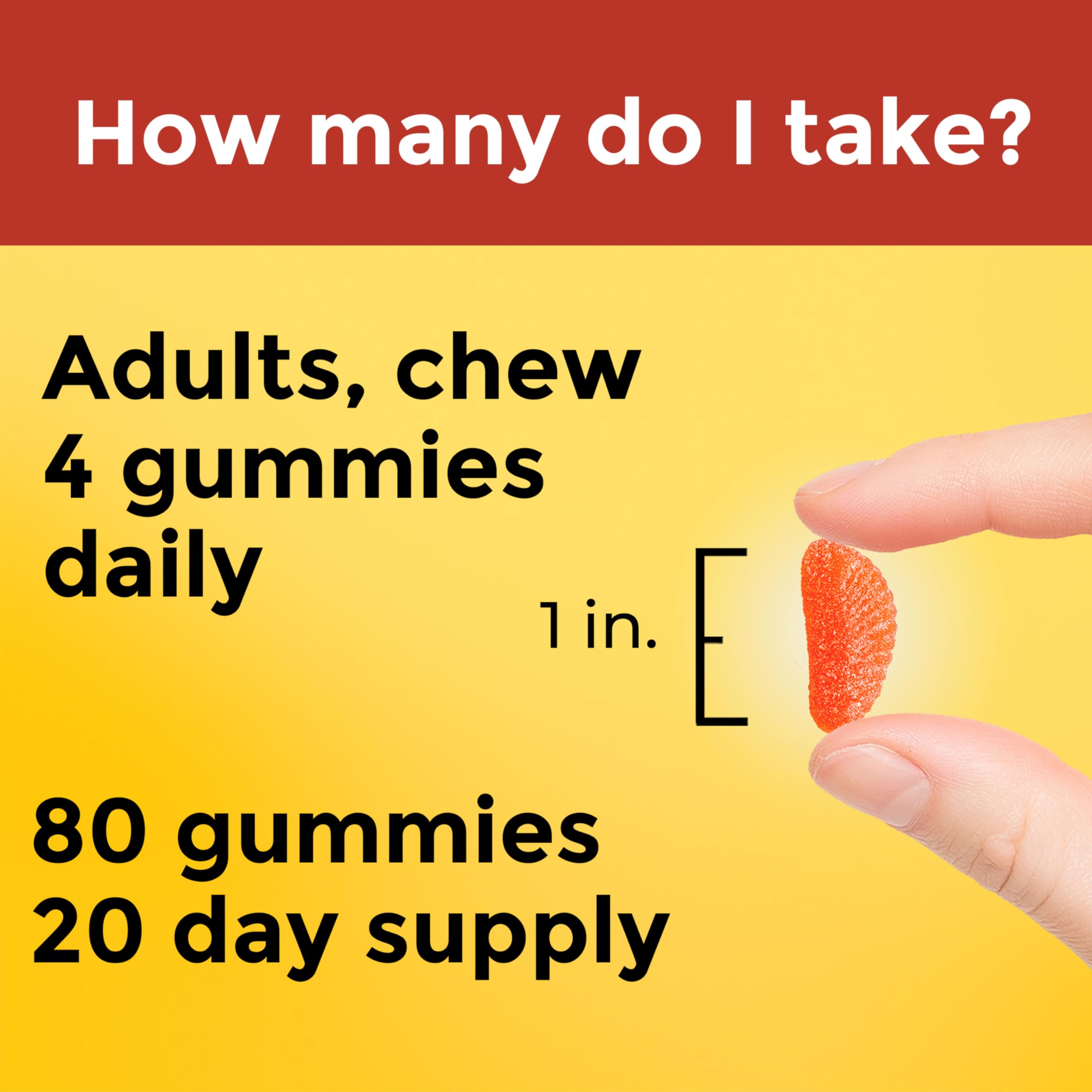 Nature Made Maximum Strength Dosage Vitamin C 1000mg per Serving, Immune Support Vitamin C Gummies for Adults, 80 Gummies, 20 Day Supply