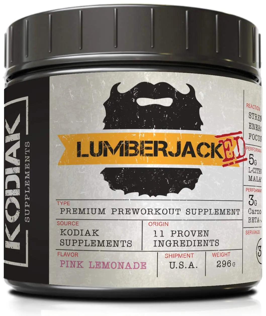 Kodiak Supplements LUMBERJACKED Pre-Workout Supplement with CarnoSyn 30 Servings Kodiak Supplements Au supplements
