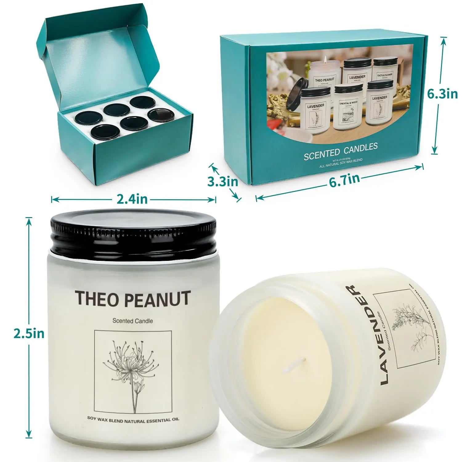 6 Pack Scented Candles, Aromatherapy Candles Gifts Set for Women, 42.6 oz 300 Hour Long Lasting YINUO LIGHT Au supplements