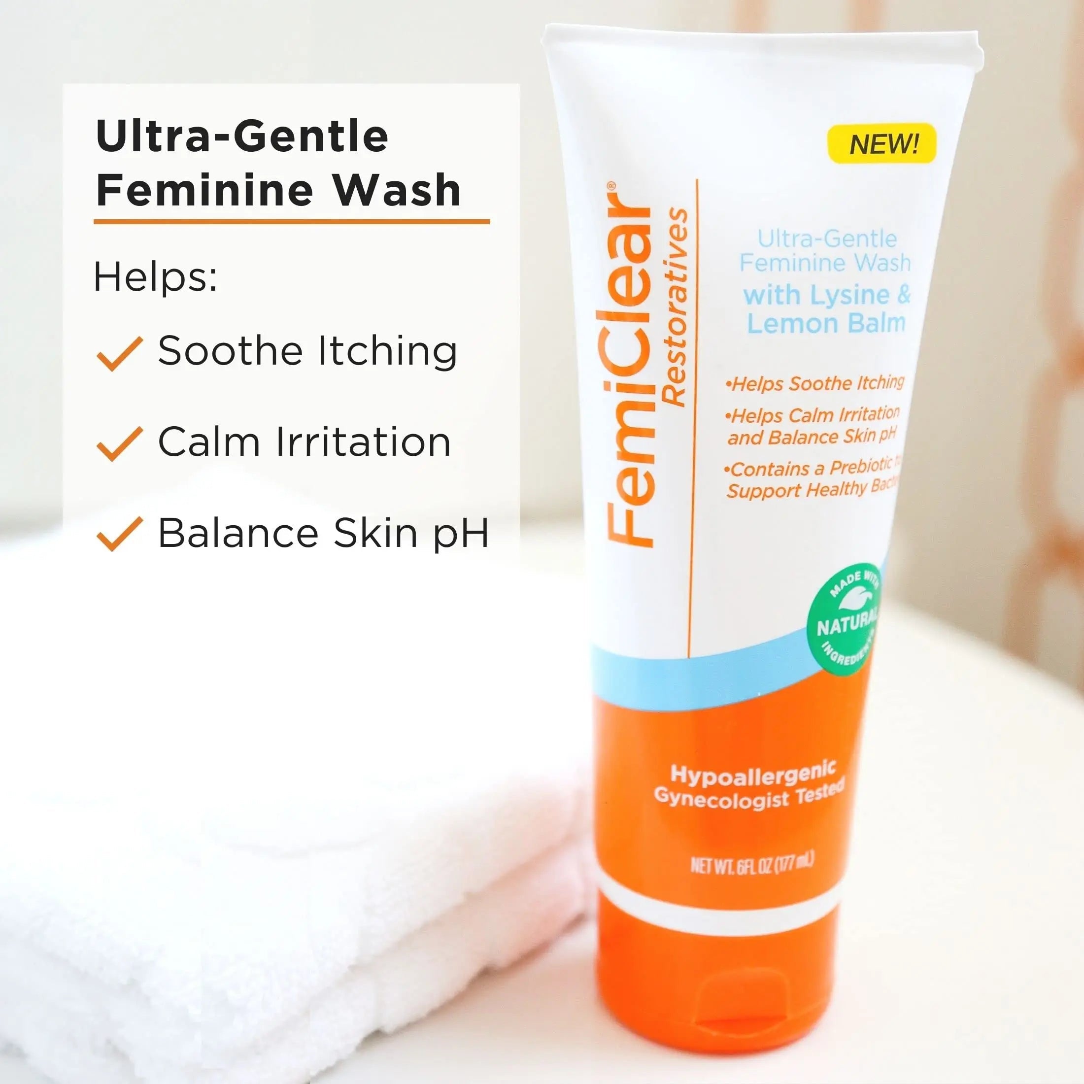 FemiClear® Restoratives Ultra-Gentle Feminine Wash, Made with Lysine & Lemon Balm, Natural Ingredients FemiClear Au supplements