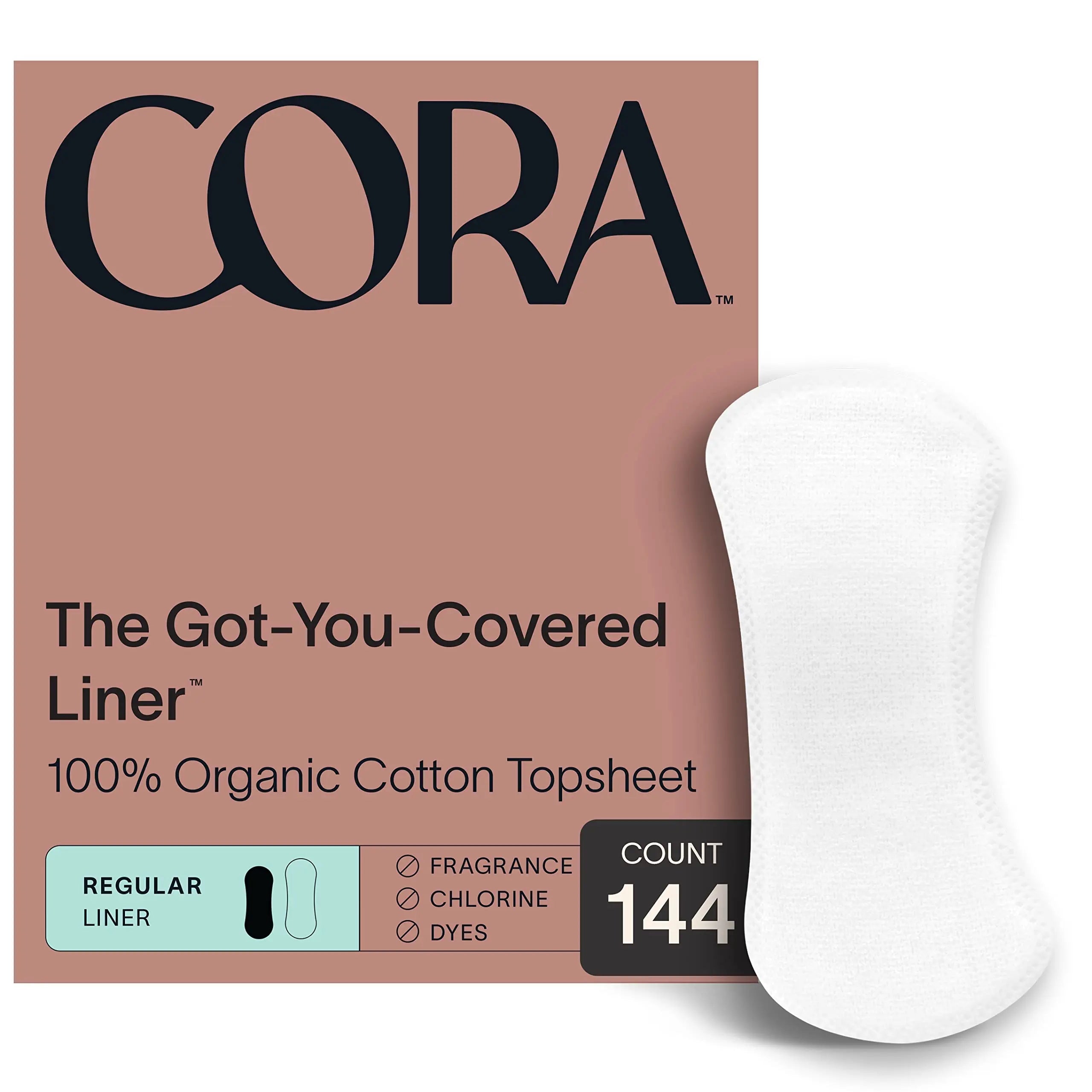 Cora Period Regular Liners | 100% Organic Cotton Topsheet | Ultra Thin, Quick Absorbency Cora Au supplements