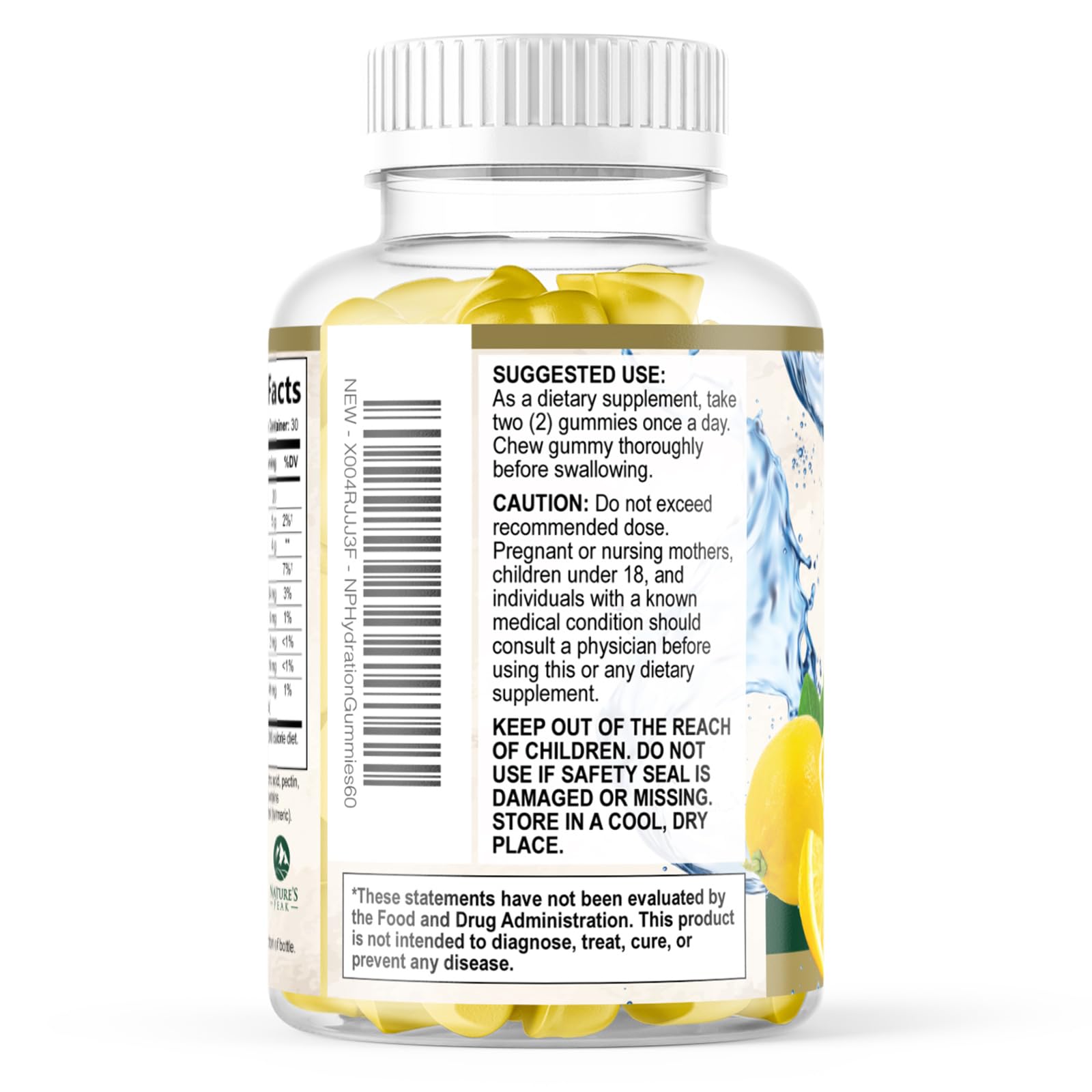 Hydration Electrolyte Gummies - Daily Liquid Replenisher Gummy - Electrolyte Multiplier with Minerals, Potassium & Real Salt - Vegan, Non-GMO - Tasty Lemon Flavor Hydration Electrolytes - 60 Gummies