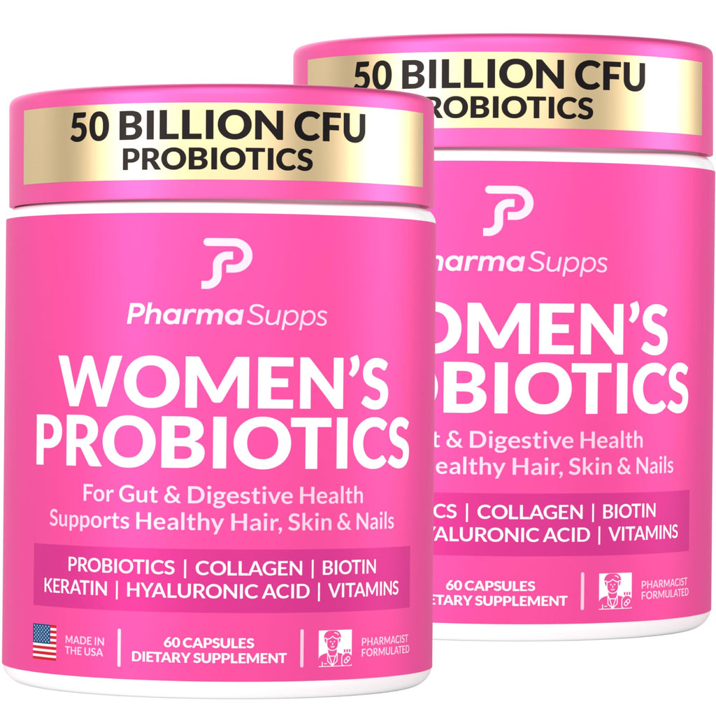 ADVANCED Women's Probiotics for Gut Health - Hair, Skin, & Nails Vitamins Support - 50 Billion CFU w/ Collagen, Biotin & Keratin - Probiotic Supplement for Digestive Health & Bloating Relief, USA-Made PharmaSupps Au supplements