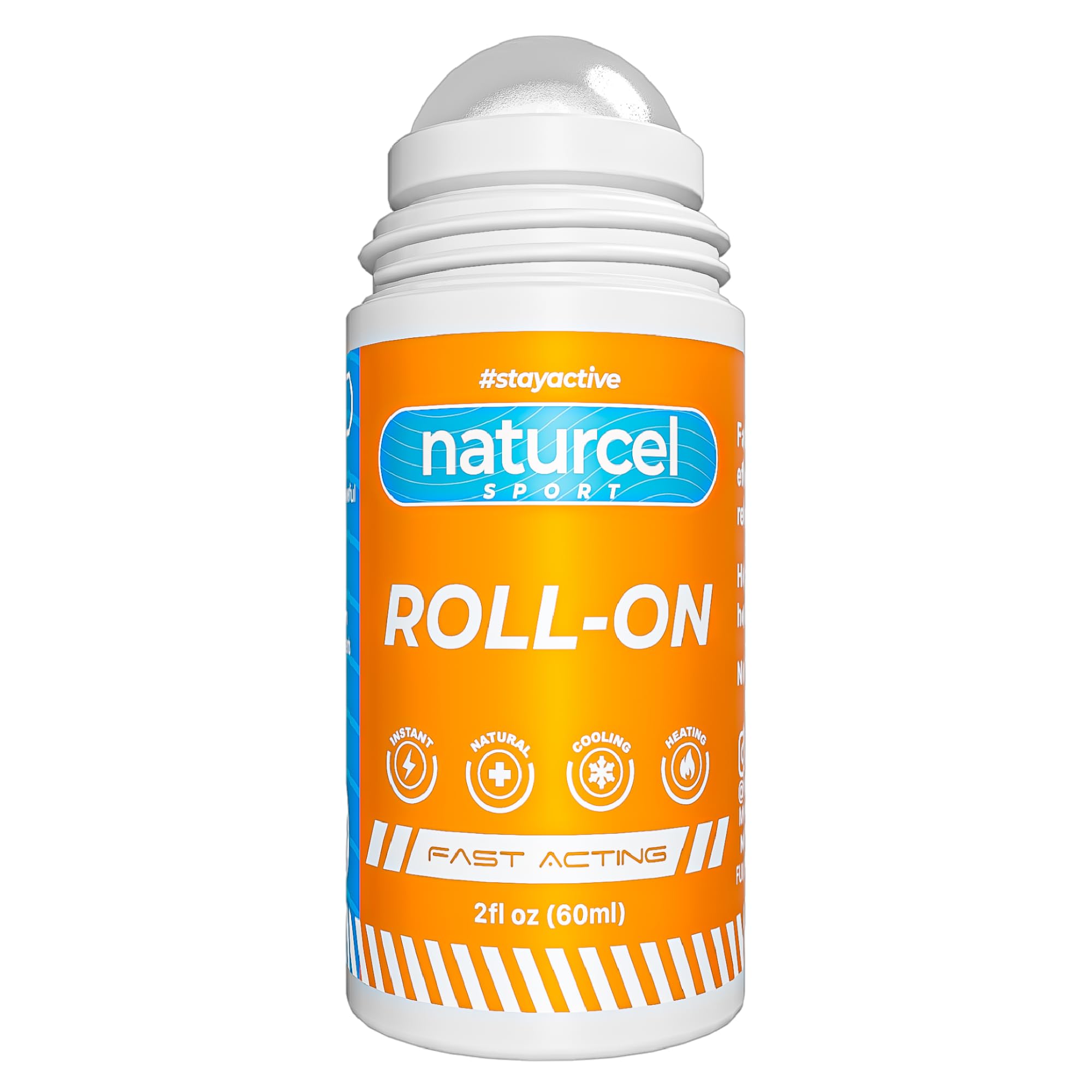 Naturcel Sport Roll-On, 2FL OZ, Topical Reliever for Aches and Pains of Muscles and Joints, Cooling, Fast Acting, Mess Free Massage Roller, Colorless Naturcel Au supplements
