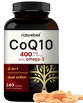 CoQ10 (Ubiquinone) 400mg with Omega 3 Fatty Acids, 240 Capsules | Stable High NatureBell Au supplements