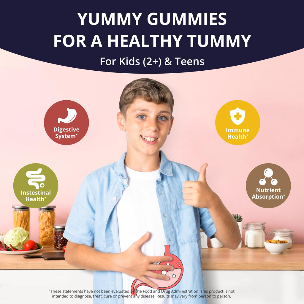 NuBest Daily Probiotic Gummies for Kids & Teens with 5 Billion CFUs | Supports Immune, Gut, and Digestive Health | No Added Sugar | Yummy Strawberry