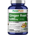 NusaPure Ginger Root Capsules 20:1 Extract, 200 mg Equivalent to 4,000mg per Veggie Caps | 220 Count | Non-GMO & Vegan NusaPure Au supplements