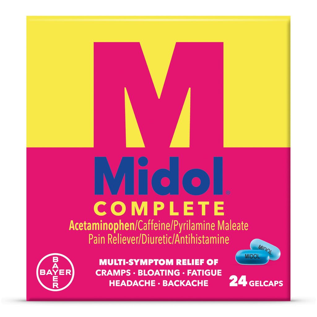 Midol Complete Gelcaps 24ct: Midol Complete Menstrual Pain Relief Gelcaps with Acetaminophen for Menstrual Symptom, PMS Relief, and Period Cramp Relief - 24 Count Midol Au supplements