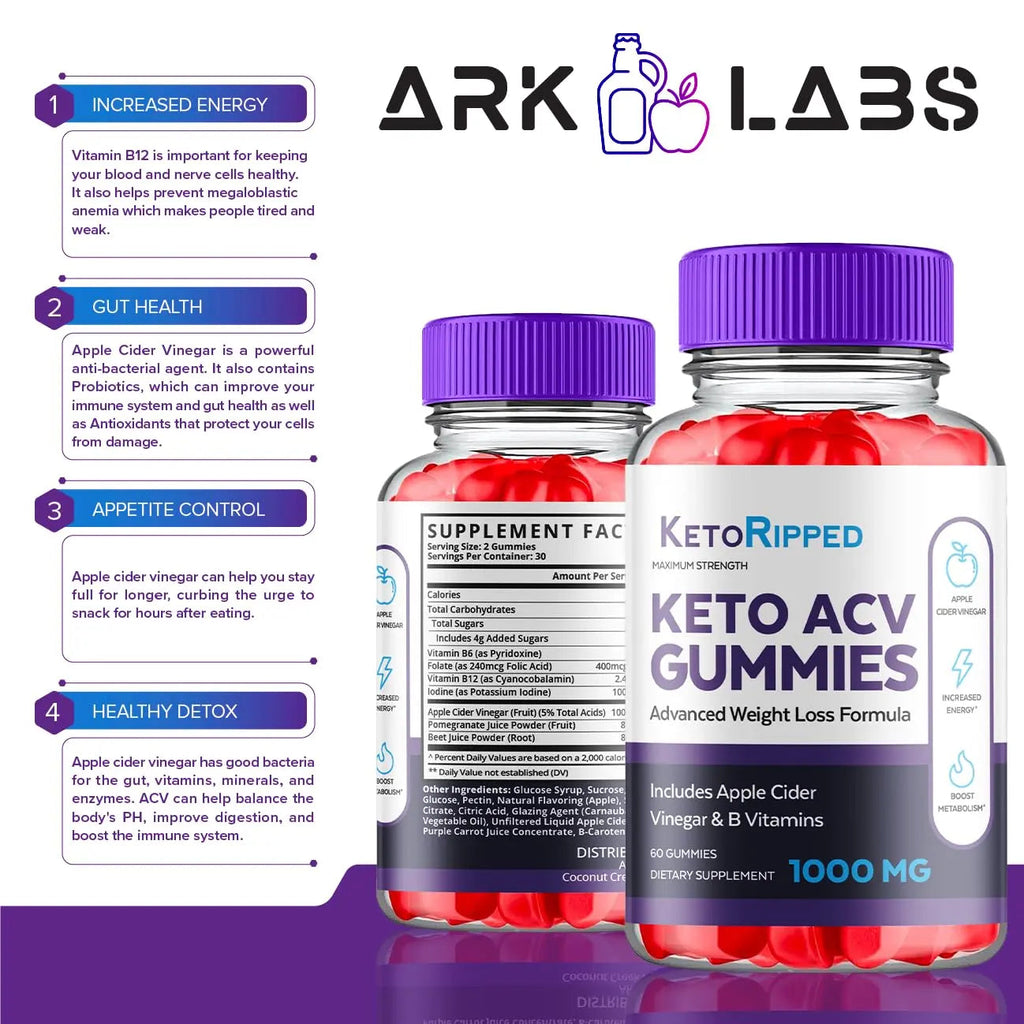 (5 Pack) Keto Ripped ACV Gummies, Keto Ripped ACV Gummies Advanced Weight Loss 1000MG Ark Labs Au supplements