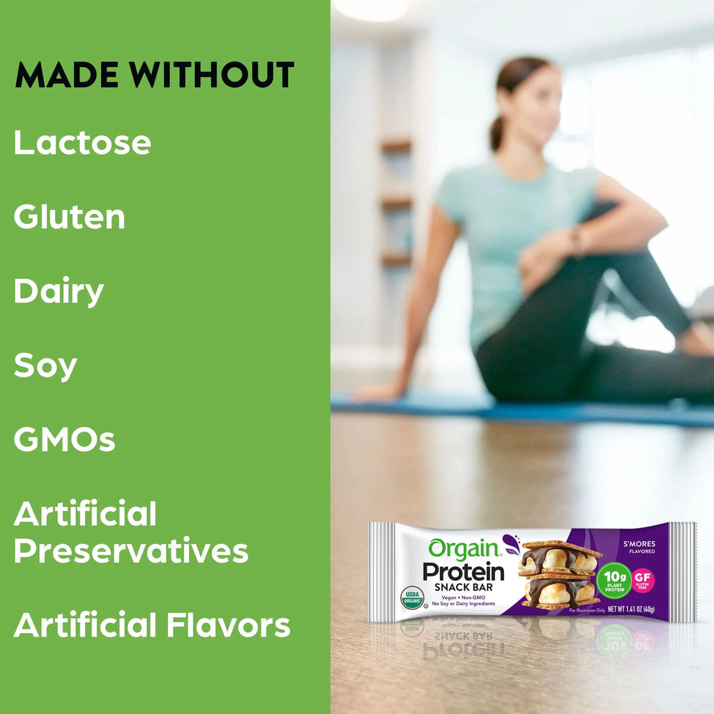 Orgain Organic Vegan Protein Bars, Smores - 10g Plant Based Protein, Gluten Free Snack Orgain Au supplements