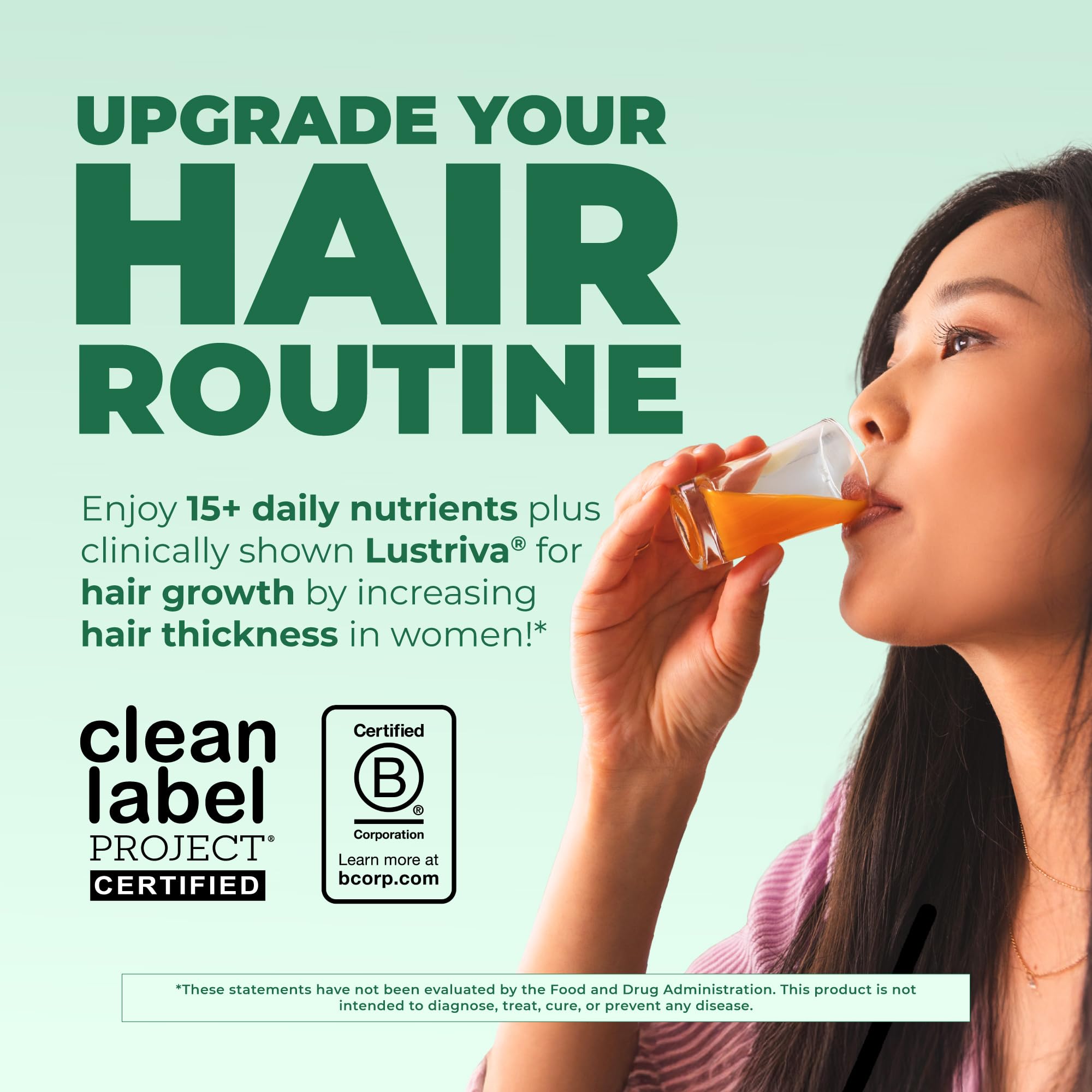 MARYRUTH'S Liquid Multivitamin + Hair Growth | Biotin 10000mcg | Lustriva Hair Growth Supplement | Clinically Tested in Women for Thicker Hair