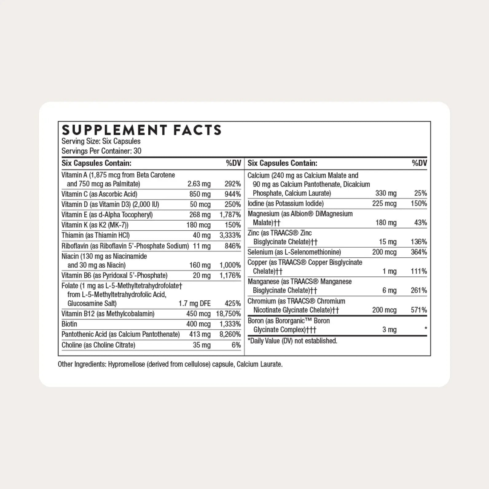 THORNE - Women's Multi 50+ - Comprehensive Daily Multivitamin with Vitamins A, B6, B12, C, D, E, K, Zinc & More THORNE Au supplements