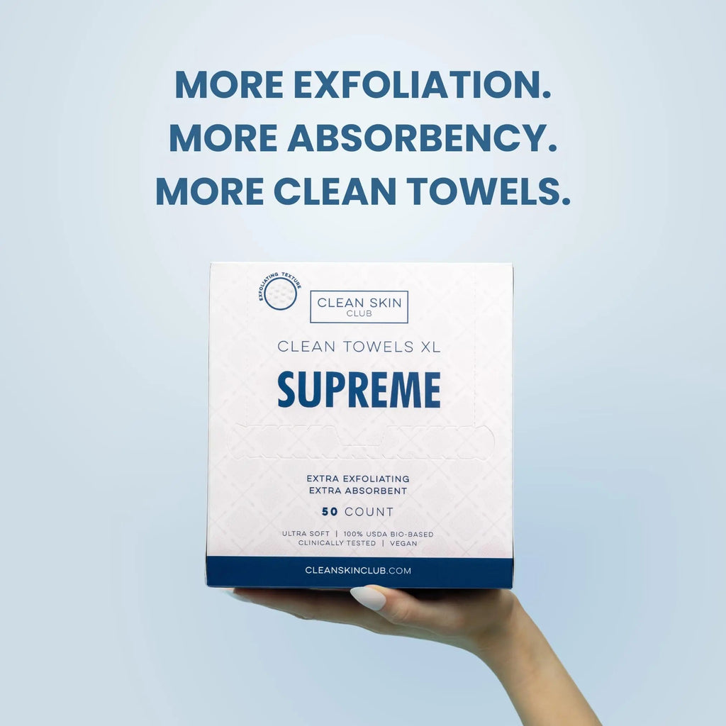 Clean Skin Club Clean Towels XL Supreme, 50 Count, Absorbent, Gentle CLEAN SKIN CLUB Au supplements