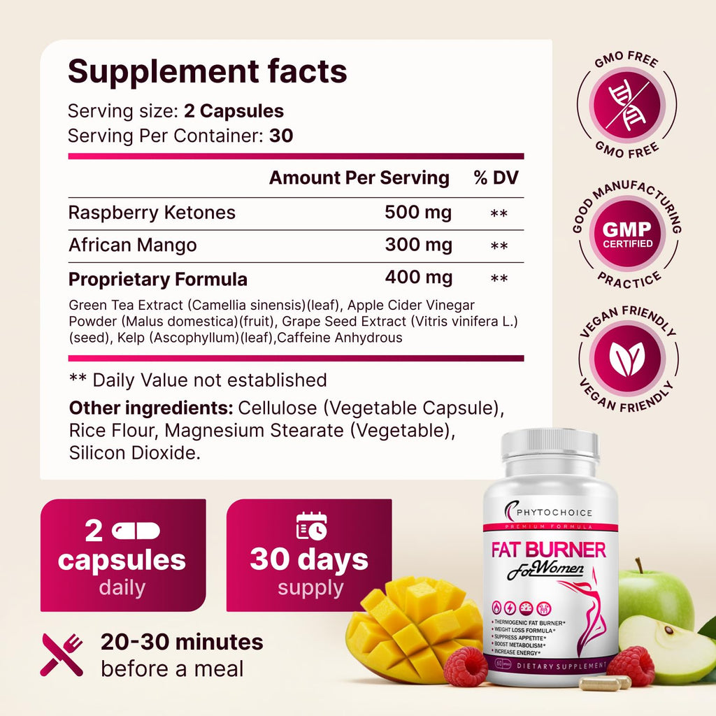 Belly Fat Burner for Women – Powerful Weight Loss Pills That Target Stubborn Belly & Thigh Fat – Thermogenic Metabolism Booster, Appetite Suppressant & Bloating Relief